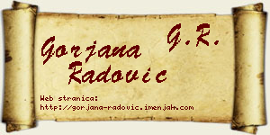 Gorjana Radović vizit kartica